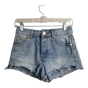 Superdown Cut Off Denim High Rise Button Fly Festival Beach‎ Vacation Shorts 25